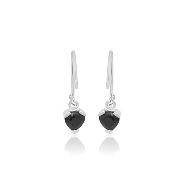 Sterling silver sapphire heart drops on hooks