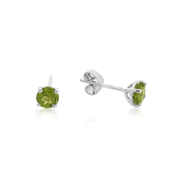 Silver Peridot studs - 4mm