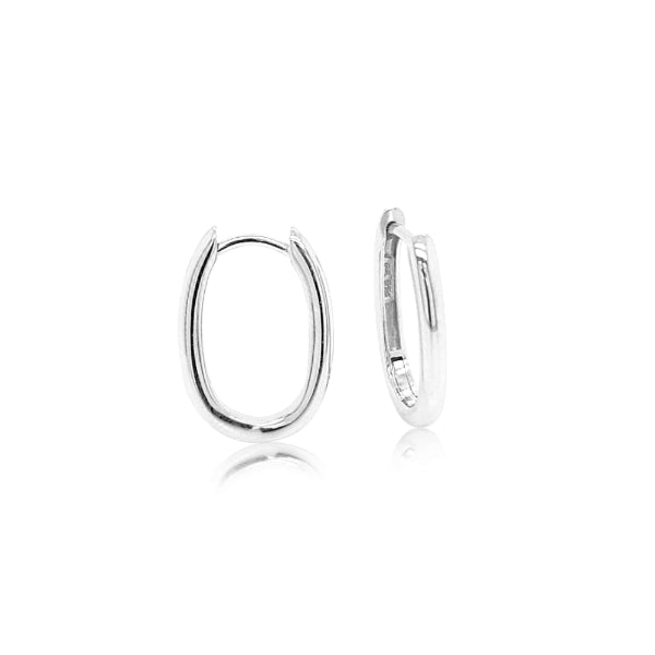 U shaped huggie earrings in sterling silver