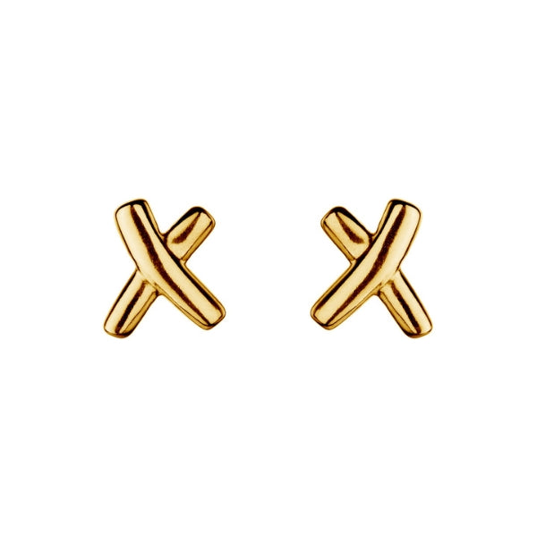 Najo - Kiss stud earrings in gold plated sterling silver
