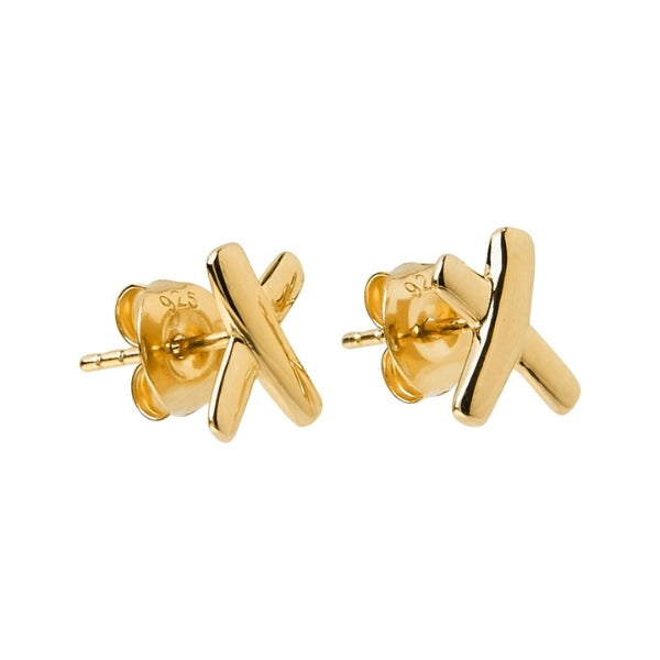 Najo - Kiss stud earrings in gold plated sterling silver