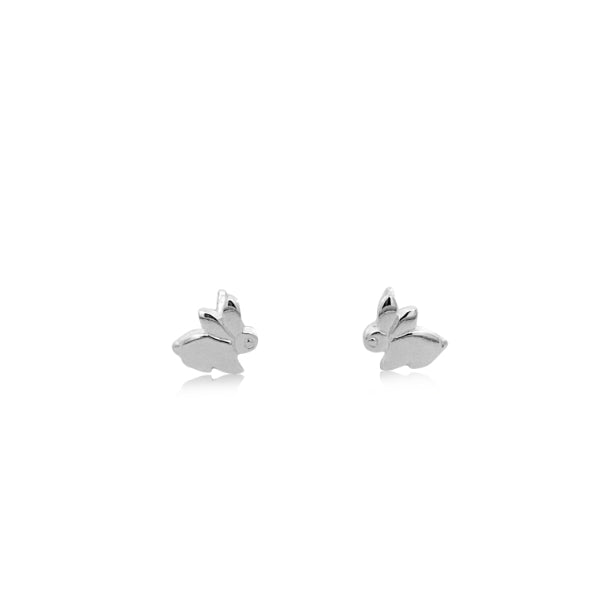 Silver bunny stud earrings in sterling silver