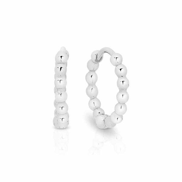 Bubble huggie hoop earrings in sterling silver