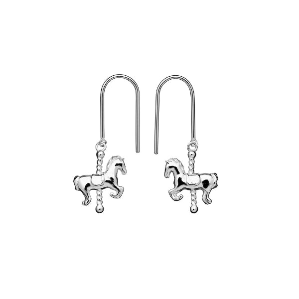 Karen Walker mini carousel horse earrings in sterling silver