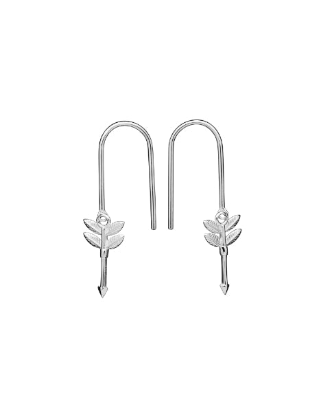 Karen Walker mini feather arrow earrings in sterling silver