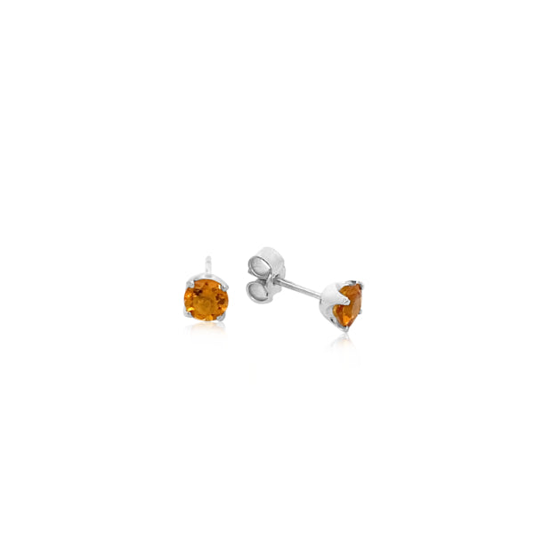 Citrine stud earrings in sterling silver