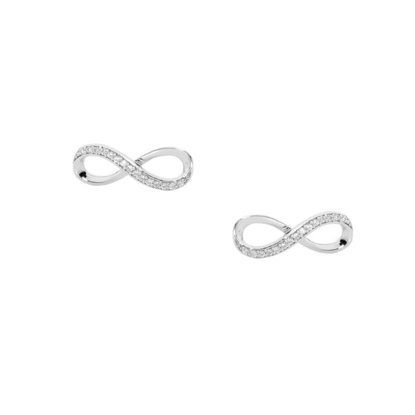 Ellani infinity cz earrings in sterling silver