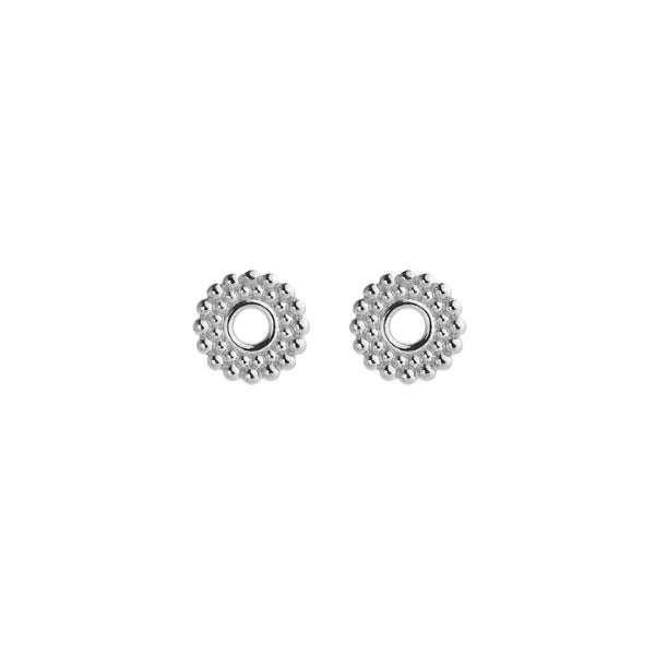 Najo stipple patterned circle stud earrings in sterling silver