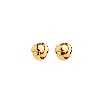 6mm round flower bud earrings in gold plated sterling silver