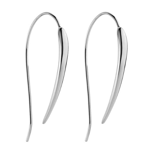 2.5mm x 40mm tapered, chilli-inspired earrings in sterling silver