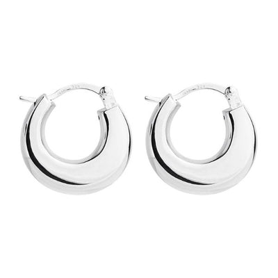 Sterling silver 5 x 19mm flat sided hoop with lever clasp