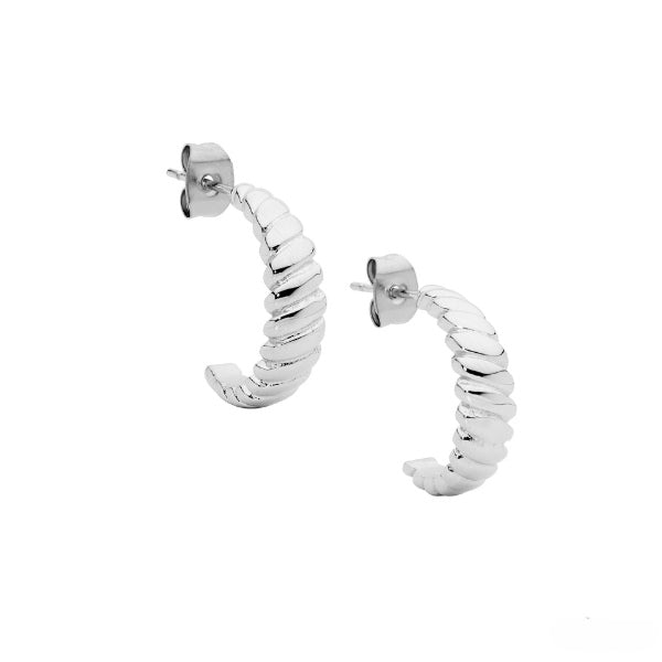 Twisted hoop earrings in stainless steel