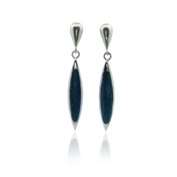Lapis drop on stud earrings in sterling silver