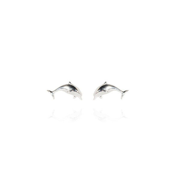 Evolve mini dolphin stud earrings in sterling silver