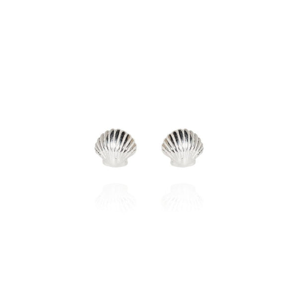 Evolve mini scallop stud earrings in sterling silver
