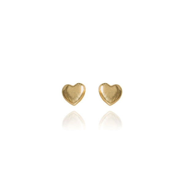 Evolve mini heart stud earrings in gold plated sterling silver