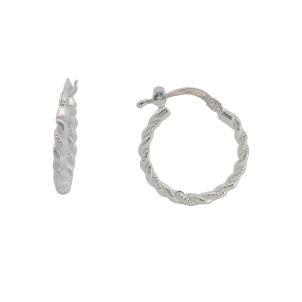Twisted hoop earrings in sterling silver