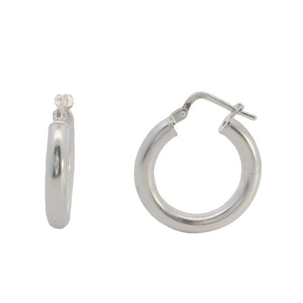 Tube hoop earrings in sterling silver