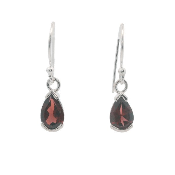 Garnet Teardrops on silver hooks