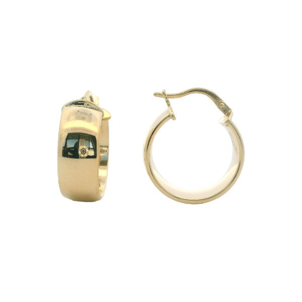Wide hoop earrings in bonded 9ct yellow gold and sterling silver - 18.5mm