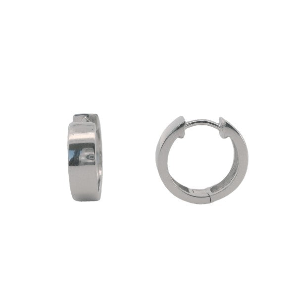 Plain huggie earrings in sterling silver