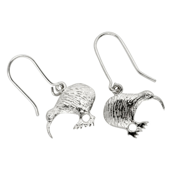 Silver NZ Kiwi Hook earrings
