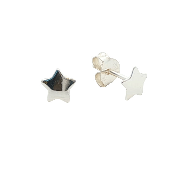 Star stud earrings in sterling silver
