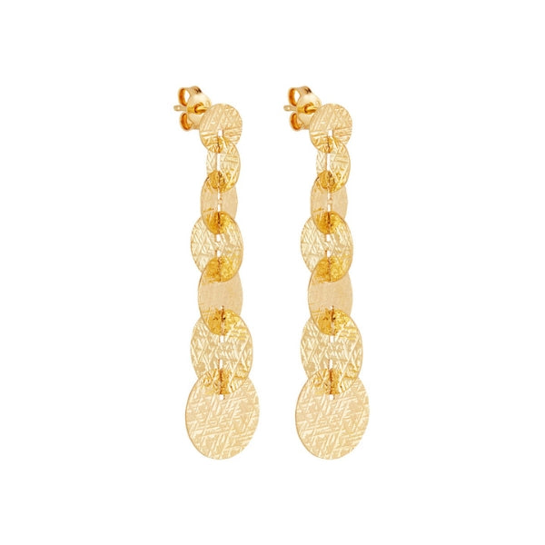 Najo - Milleluci grande textured disc earrings in gold plated sterling silver