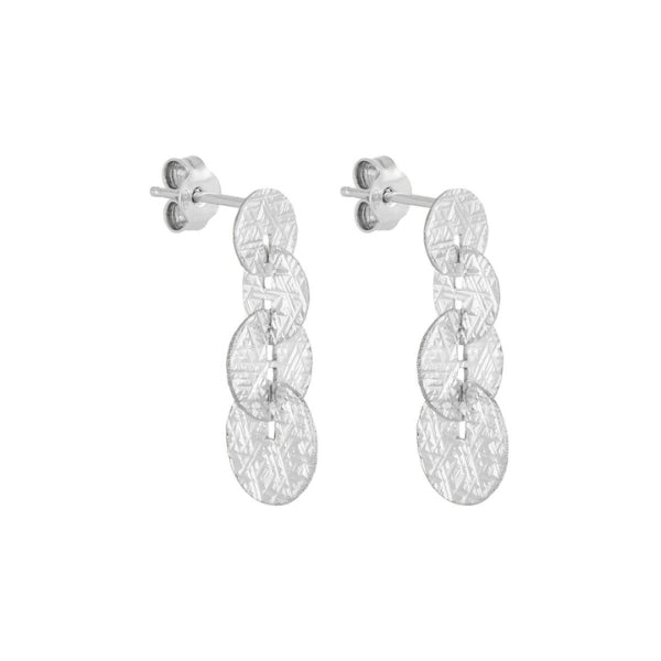 Najo Milleluci petite textured graduated disc earrings in sterling silver