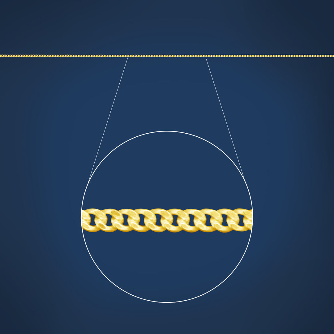 Curb chain in gold plated sterling silver - 40cm