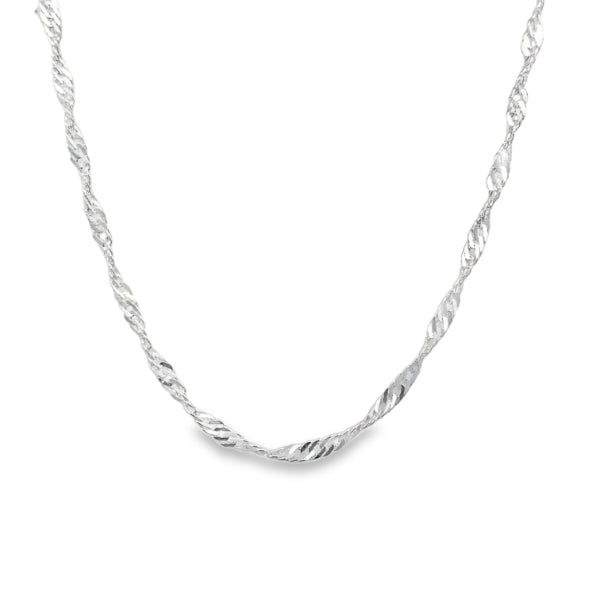 Singapore twist chain in sterling silver - 50cm