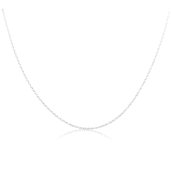 Fine round cable chain in sterling silver - 40cm