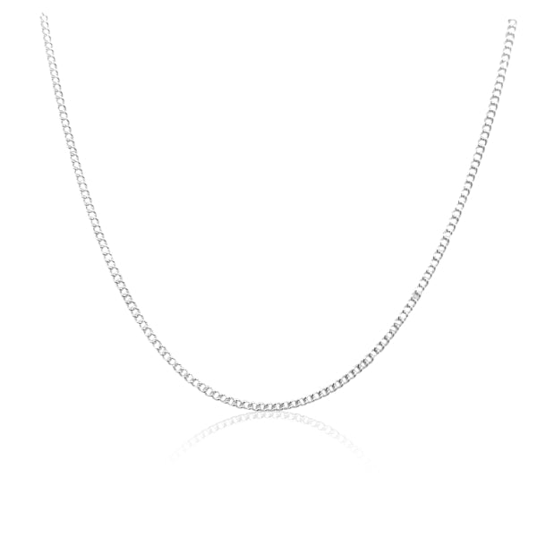 Medium curb chain in sterling silver - 50cm