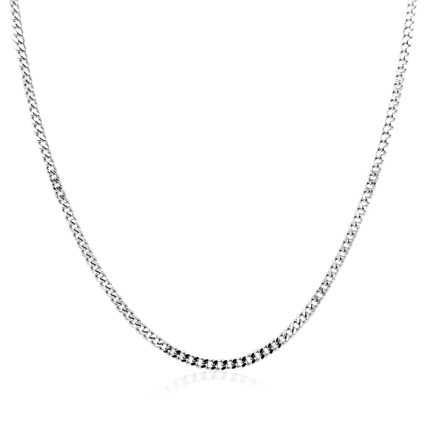 Medium weight diamond cut curb chain in sterling silver - 45cm
