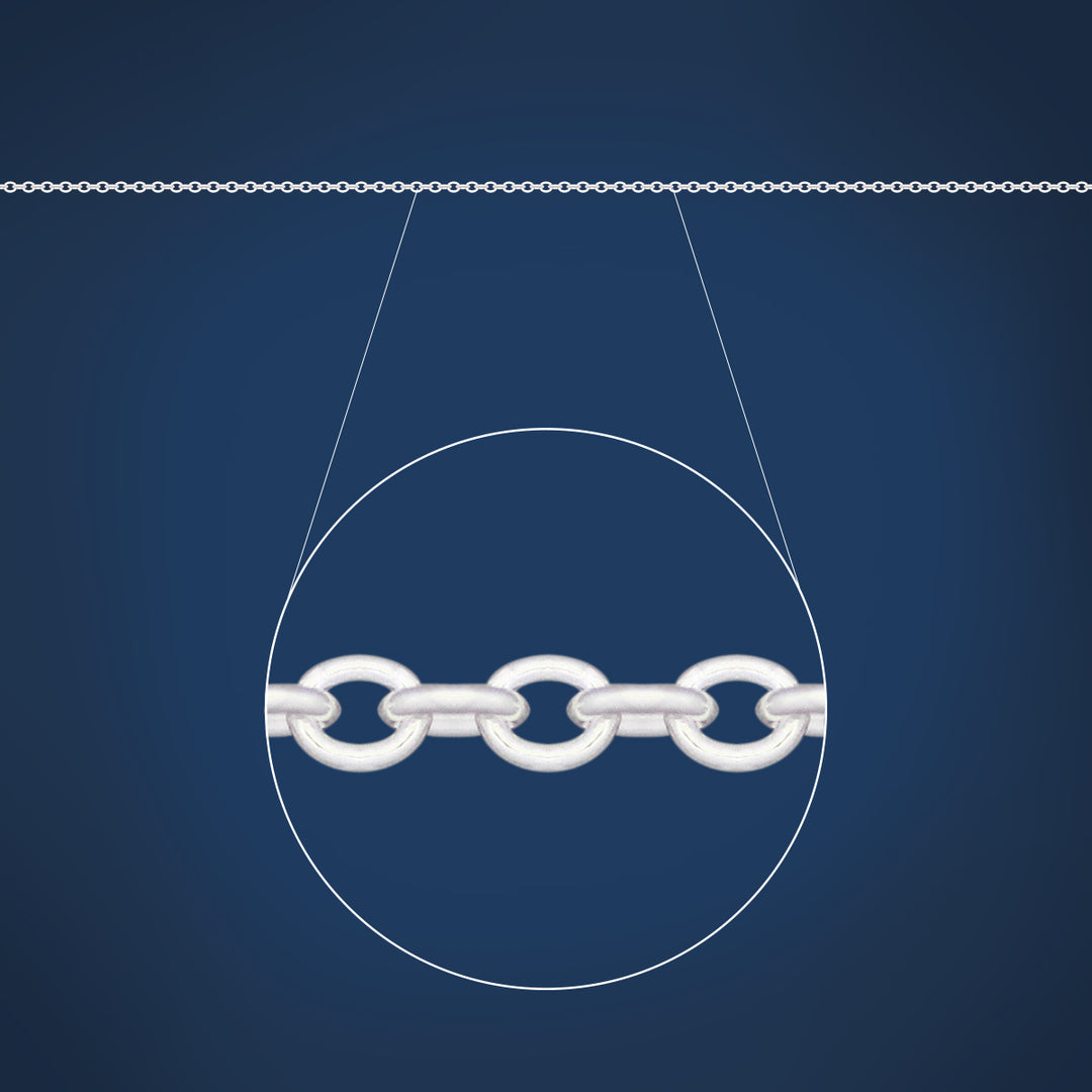 Fine round cable chain in sterling silver - 60cm