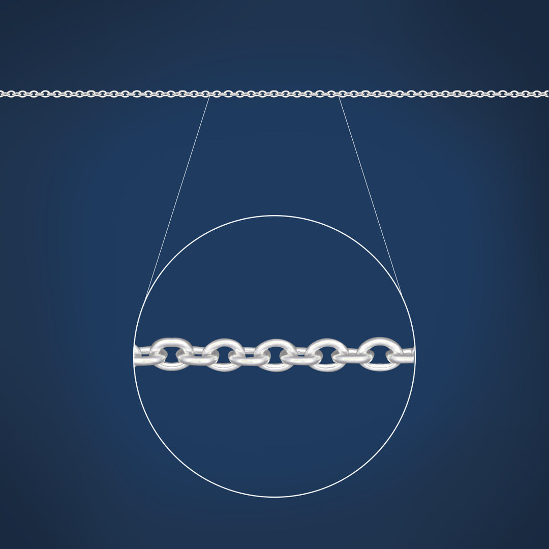 Medium weight cable chain in sterling silver - 50cm