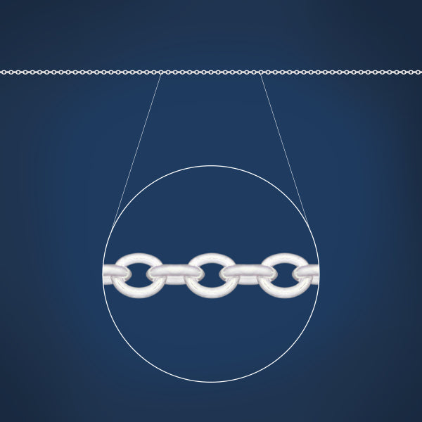 Fine round cable chain in sterlings silver - 80cm