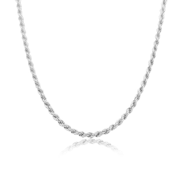 Heavy solid rope chain in sterling silver - 55cm