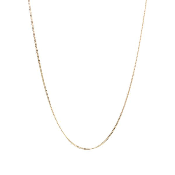 Diamond cut curb chain in gold plated sterling silver - 50cm