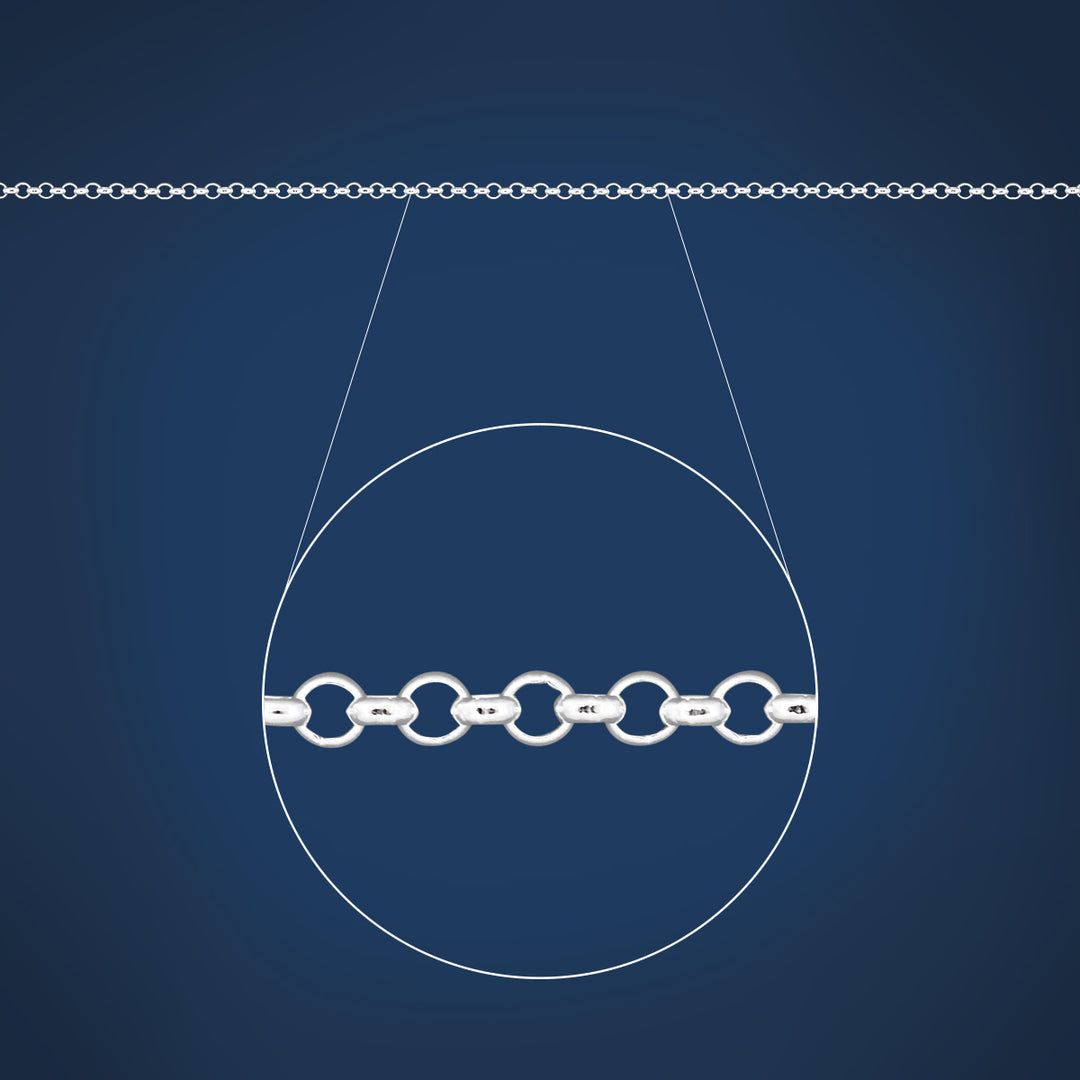 Fine round belcher chain in sterling silver - 55cm