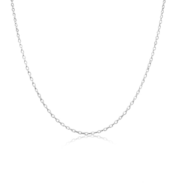 Light oval belcher chain in sterling silver - 45cm