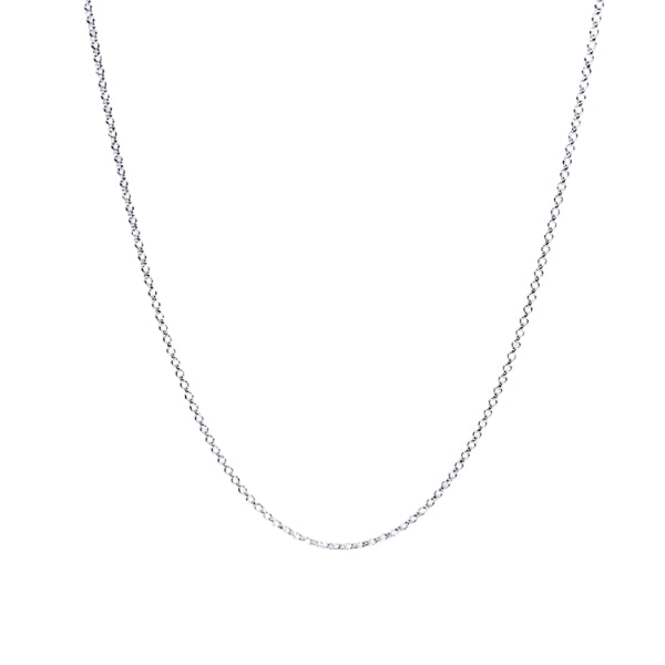 Sterling silver round half belcher chain - 45cm