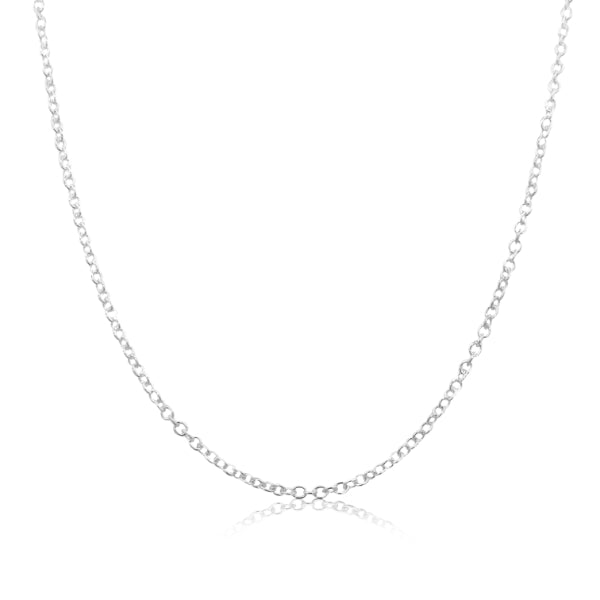 Round cable chain in sterling silver - 45cm