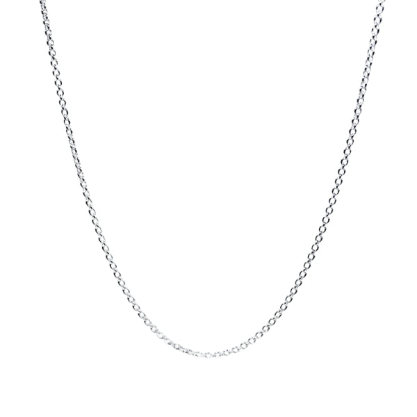 Medium round cable chain in sterling silver - 50cm