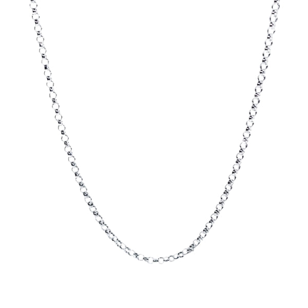 Medium round belcher chain in sterling silver - 60cm