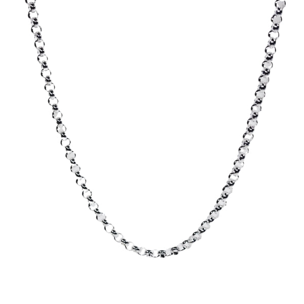 Heavy silver round belcher chain - 50cm