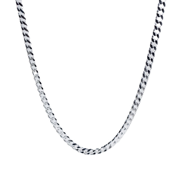 Heavy Bevelled edge diamond cut curb chain - 55cm