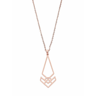 Zinnia Necklace in rose plated steel with 75cm chain