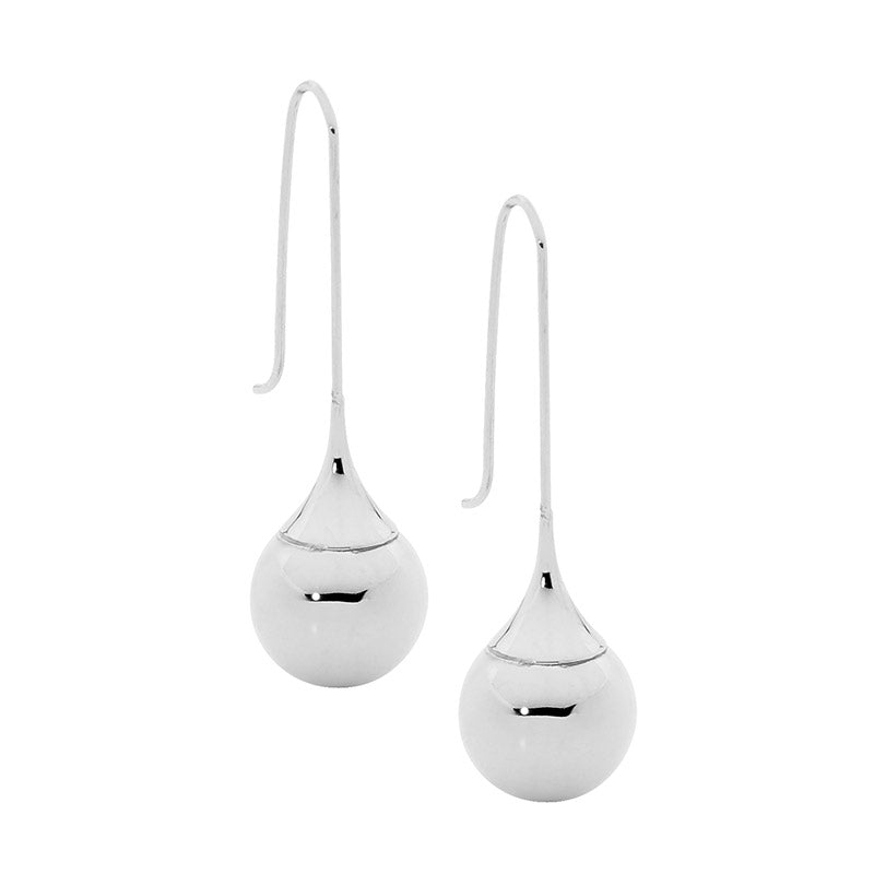 Steel fixed drop earring with 12mm Ball