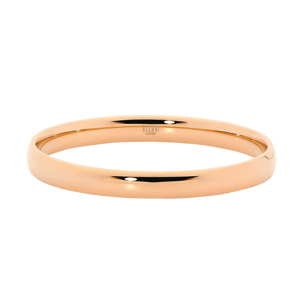 Ellani wide golf bangle in rose gold plated stainless steel